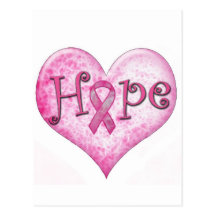 Pink Ribbon Hope Breast cancer awareness Postcard