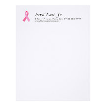 Pink Ribbon Letterhead Template