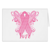 Pink Ribbon Love Greeting Cards
