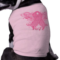 Pink Ribbon Love Dog Tee Shirt