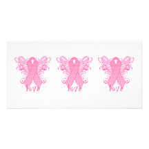 Pink Ribbon Love Photo Card