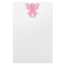 Pink Ribbon Love Stationery Paper