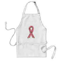 Pink Ribbon Made of Pink Roses Apron