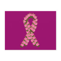 Pink Ribbon Made of Pink Roses Post Card