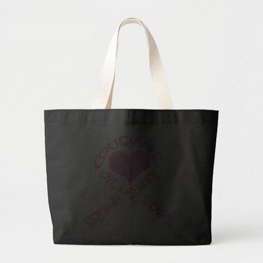 Pink Ribbon of Words Breast Cancer Bag