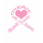 Pink Ribbon of Words Breast Cancer Long Sleeve t-shirts