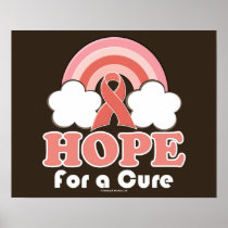 Pink Ribbon Rainbow Hope For A Cure Poster