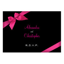 Pink Ribbon RSVP Minicard Business Card Template