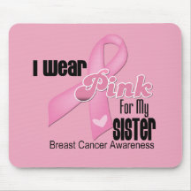 Pink Ribbon Sister Breast Cancer Mouse Pads