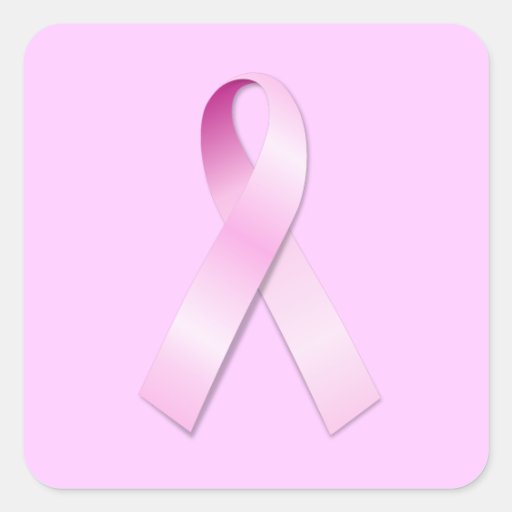 Pink Ribbon Square Sticker