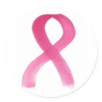 Pink Ribbon Round Sticker