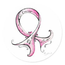 Pink Ribbon Stickers
