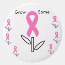 Pink Ribbon Sticker - White