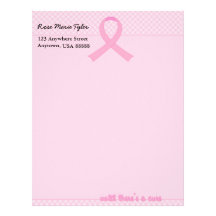 Pink Ribbon Tartan Custom Letterhead