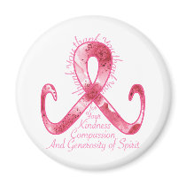 Pink Ribbon Thank You Refrigerator Magnet
