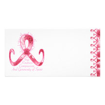 Pink Ribbon Thank You Photo Card