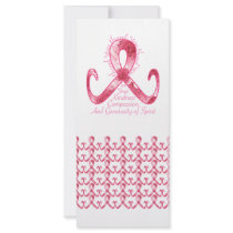Pink Ribbon Thank You Custom Rack Cards
