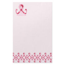Pink Ribbon Thank You Customized Stationery