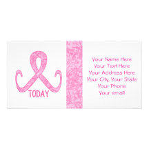 Pink Ribbon Today Custom Photo Card