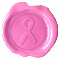 Pink Ribbon Wax Seal Diecut Magnet Cut Out