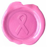 Pink Ribbon Wax Seal Diecut Magnet photo sculptures