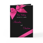 Pink Ribbon Wedding Invitation Announcement Card