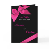 Pink Ribbon Wedding Invitation Announcement Card