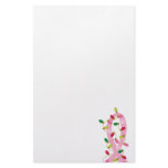 Pink Ribbon With Christmas Lights Breast Cancer Stationery Design