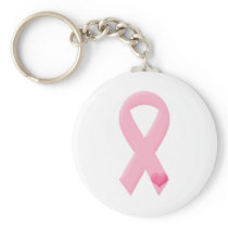 Pink Ribbon with Heart Keychains