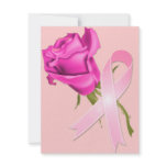 Pink Ribbon with Rose *Breast Cancer Awareness * Personalized Invites