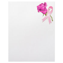 Pink Ribbon with Rose *Breast Cancer Awareness * Letterhead Template