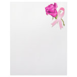 Pink Ribbon with Rose *Breast Cancer Awareness * letterhead