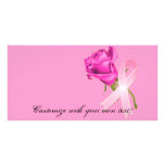 Pink Ribbon with Rose *Breast Cancer Awareness * photo cards