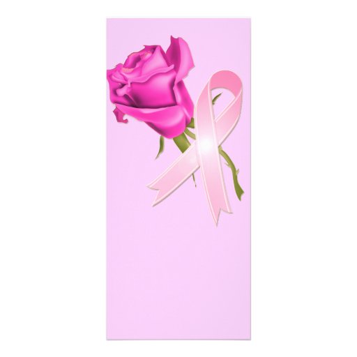 Pink Ribbon with Rose *Breast Cancer Awareness * Rack Cards