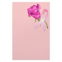 Pink Ribbon with Rose *Breast Cancer Awareness * Custom Stationery