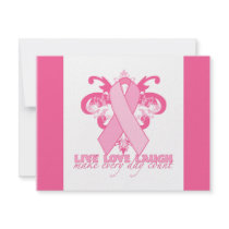 Pink Ribbons Every Day Personalized Invite