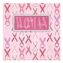 Pink Ribbons Invitation Square