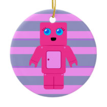 Pink Robot Christmas Tree Ornament