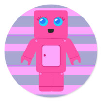 Pink Robot Sticker