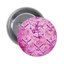 Pink Rockabilly Nautical anchor pattern. buttons