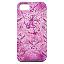 Pink Rockabilly Nautical anchor pattern. casemate cases