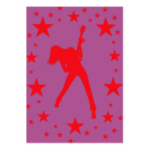 "Pink Rockstar" Chubby Card Business Card Template