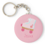 Pink Rollerskates Keychain
