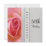 Pink Rose 50th Wedding Anniversary Invitation