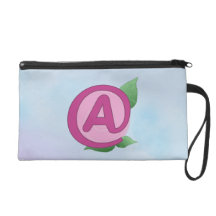 Pink Rose "A" Wristlet Clutch Bag
