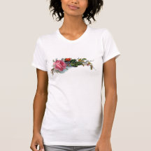 Pink Rose and Bud Victorian T Shirt