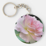 Pink rose and meaning key chain