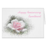 Pink Rose Anniversary Greeting Cards