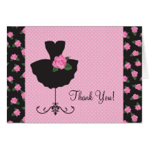 Pink Rose Ballerina Thank You Cards