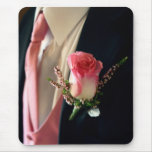 Pink rose black tuxedo tux mousepad bulk discount